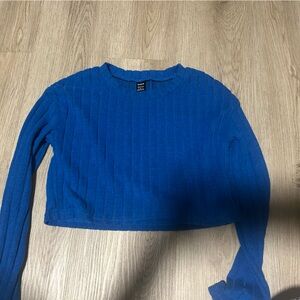 Blue Ribbed Sweater